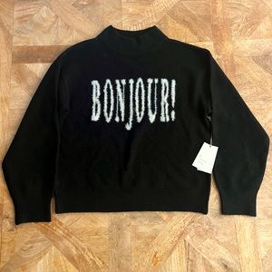 A New Day Black Mock Neck Bonjour Sweater